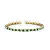 Load image into Gallery viewer, 6-Carat-Round-Diamond-Tennis-Bracelet-With-Green-Emerald-In-Yellow-Gold-FDBRC8635ROGEMGR-6.00_20CT-NL-YG