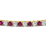 Load image into Gallery viewer, 6-Carat-Round-Diamond-Tennis-Bracelet-With-Pink-Sapphire-In-Yellow-Gold-FDBRC8635ROGSADRPIANGLE5-6.00_20CT-NL-YG