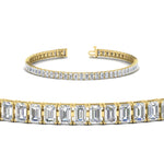 Load image into Gallery viewer, 6 Carat Emerald Cut Diamond Tennis Bracelet