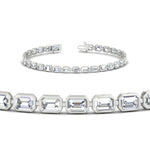 Load image into Gallery viewer, 6 Carat Emerald Cut Bezel Tennis Diamond Bracelet