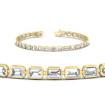Load image into Gallery viewer, 6 Carat Emerald Cut Bezel Tennis Diamond Bracelet