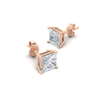 Load image into Gallery viewer, Princess Cut Diamond Stud Earring