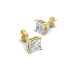 Load image into Gallery viewer, Princess Cut Diamond Stud Earring