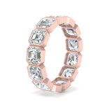 Load image into Gallery viewer, 6.50-carat-asscher-diamond-bezel-set-eternity-ring-in-rose-gold-FD10567AS-0.50CT-NL-RG