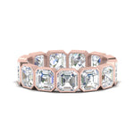 Load image into Gallery viewer, 6.50-carat-asscher-diamond-bezel-set-eternity-ring-in-rose-gold-FD10567AS-0.50CT-NL-RG