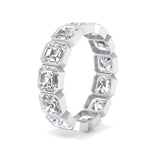 Load image into Gallery viewer, 6.50-carat-asscher-diamond-bezel-set-eternity-ring-in-white-gold-FD10567AS-0.50CT-NL-WG