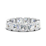 Load image into Gallery viewer, 6.50-carat-asscher-diamond-bezel-set-eternity-ring-in-white-gold-FD10567AS-0.50CT-NL-WG
