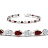 Load image into Gallery viewer, 6.50-carat-classic-teardrop-link-east-west-ruby-bracelet-in-white-gold-FDBRCPE10581GRUDRANGLE2-6.50CT-NL-WG.jpg?v=1776850916