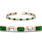 Load image into Gallery viewer, 7.50 Carat Emerald Cut Diamond Bezel Tennis Bracelet