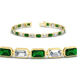 Load image into Gallery viewer, 7.50 Carat Emerald Cut Diamond Bezel Tennis Bracelet