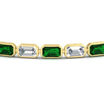 Load image into Gallery viewer, 7.50 Carat Emerald Cut Diamond Bezel Tennis Bracelet