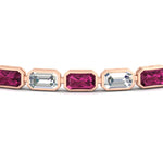Load image into Gallery viewer, 7.50 Carat Emerald Cut Diamond Bezel Tennis Bracelet
