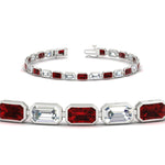 Load image into Gallery viewer, 7.50 Carat Emerald Cut Diamond Bezel Tennis Bracelet