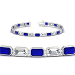 Load image into Gallery viewer, 7.50 Carat Emerald Cut Diamond Bezel Tennis Bracelet