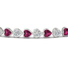 Load image into Gallery viewer, 7-60-ct-bezel-tennis-bracelet-heart-shaped-diamond-with-pink-sapphire-in-white-gold-fdbrc10581htgsadrpiangle2-7-60-ct-nl-wg