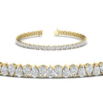 Load image into Gallery viewer, 7 Carat Pear Cut Diamond Tennis Bracelet