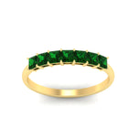 Load image into Gallery viewer, 7-emerald-princess-cut-1-ct-wedding-band-in-yellow-gold-fdwb179prgemgrangle5-1.00ct-nl-yg.jpg
