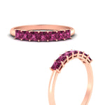 Load image into Gallery viewer, 7-pink-sapphire-princess-cut-1-ct-wedding-band-in-rose-gold-fdwb179prgsadrpiangle3-1.00ct-nl-rg.jpg