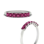 Load image into Gallery viewer, 7-pink-sapphire-princess-cut-1-ct-wedding-band-in-white-gold-fdwb179prgsadrpiangle3-1.00ct-nl-wg.jpg