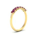 Load image into Gallery viewer, 7-pink-sapphire-princess-cut-1-ct-wedding-band-in-yellow-gold-fdwb179prgsadrpiangle2-1.00ct-nl-yg.jpg