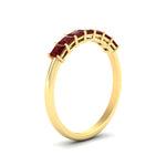 Load image into Gallery viewer, 7-ruby-princess-cut-1-ct-wedding-band-in-yellow-gold-fdwb179prgrudrangle2-1.00ct-nl-yg.jpg