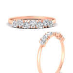Load image into Gallery viewer, 7-stone-beautiful-heart-diamond-wedding-band-in-rose-gold-FD9600HTBANGLE3-0.75_20CT-NL-RG