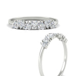 Load image into Gallery viewer, 7-stone-beautiful-heart-diamond-wedding-band-in-white-gold-FD9600HTBANGLE3-0.75_20CT-NL-WG