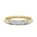 Load image into Gallery viewer, 7-stone-beautiful-heart-diamond-wedding-band-in-yellow-gold-FD9600HTB-0.75_20CT-NL-YG