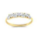 Load image into Gallery viewer, 7-stone-beautiful-heart-diamond-wedding-band-in-yellow-gold-FD9600HTBANGLE5-0.75_20CT-NL-YG