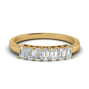 Emerald Cut Seven Stone Wedding Band