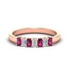 Load image into Gallery viewer, 7-stone-emerald-cut-pink-sapphire-wedding-band-in-rose-gold-fdwb8008emgsadrpisleep-0.70ct-nl-rg?v=1773989039