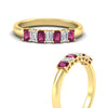Load image into Gallery viewer, 7-stone-emerald-cut-pink-sapphire-wedding-band-in-yellow-gold-fdwb8008emgsadrpiangle3-0.70ct-nl-yg?v=1773989039