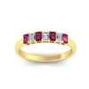 Load image into Gallery viewer, 7-stone-emerald-cut-pink-sapphire-wedding-band-in-yellow-gold-fdwb8008emgsadrpiangle5-0.70ct-nl-yg?v=1773989039