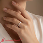 Load image into Gallery viewer, 7-stone-marquise-east-west-1-carat-band-rose-gold-fdens9939b-1.00-ct-model