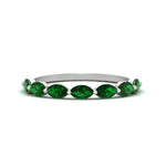 Load image into Gallery viewer, 7-stone-marquise-emerald-east-west-1-carat-band-in-FD9939MQBGEMGRANGLE3-1.00CT-NL-WG