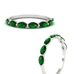 Load image into Gallery viewer, 7-stone-marquise-emerald-east-west-1-carat-band-in-FD9939MQBGEMGRANGLE3-1.00CT-NL-WG