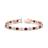 Load image into Gallery viewer, 7.68-carat-classic-teardrop-link-east-west-ruby-bracelet-in-rose-gold-FDBRCPE10581GRUDR-7.68CT-NL-RG-hw.jpg?v=1776852521