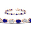 Load image into Gallery viewer, 7.68-carat-classic-teardrop-link-east-west-sapphire-bracelet-in-rose-gold-FDBRCPE10581GSABLANGLE2-7.68CT-NL-RG.jpg?v=1776852361