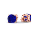 Load image into Gallery viewer, 8-carat-cushion-cut-sapphire-basket-stud-earring-in-rose-gold-fdear10411cugsablangle4-8.00ct-nl-rg.jpg