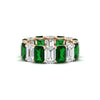 Load image into Gallery viewer, 8-carat-emerald-cut-diamond-eternity-band-with-emerald-in-rose-gold-FD-EWB10850GEMGR-8CT-NL-RG.jpg?v=1771408992