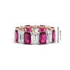 Load image into Gallery viewer, 8-carat-emerald-cut-diamond-eternity-band-with-pink-sapphire-in-rose-gold-FD-EWB10850GSADRPI-8CT-NL-RG-HW.jpg?v=1771408992