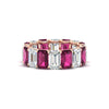 Load image into Gallery viewer, 8-carat-emerald-cut-diamond-eternity-band-with-pink-sapphire-in-rose-gold-FD-EWB10850GSADRPI-8CT-NL-RG.jpg?v=1771408992