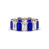 Load image into Gallery viewer, 8-carat-emerald-cut-diamond-eternity-band-with-sapphire-in-rose-gold-FD-EWB10850GSABL-8CT-NL-RG.jpg?v=1771408992