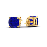 Load image into Gallery viewer, 9-carat-cushion-cut-sapphire-basket-stud-earring-in-yellow-gold-fdear10411cugsablangle4-9.00ct-nl-yg.jpg