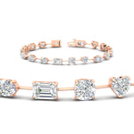 Load image into Gallery viewer, 9-carat-multi-shape-diamond-tennis-bracelet-in-rose-gold-fdbrc11544angle2-nl-rg