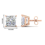 Load image into Gallery viewer, Princess Cut Diamond Stud Earring