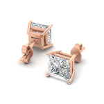 Load image into Gallery viewer, Princess Cut Diamond Stud Earring