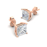 Load image into Gallery viewer, Princess Cut Diamond Stud Earring