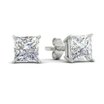 Load image into Gallery viewer, Princess Cut Diamond Stud Earring