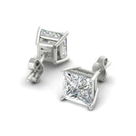 Load image into Gallery viewer, Princess Cut Diamond Stud Earring